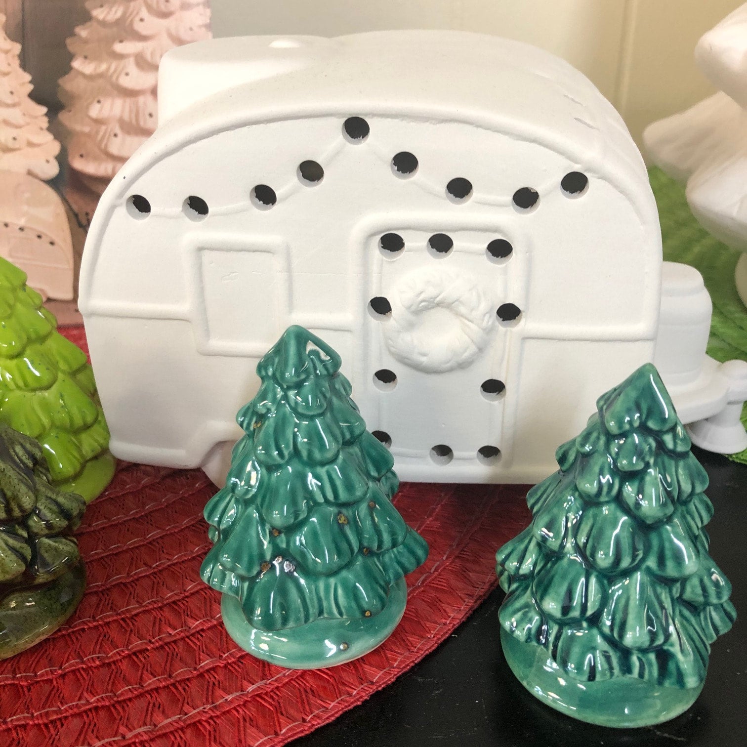 Vintage Ceramic Christmas Trees - Paint your own pottery
